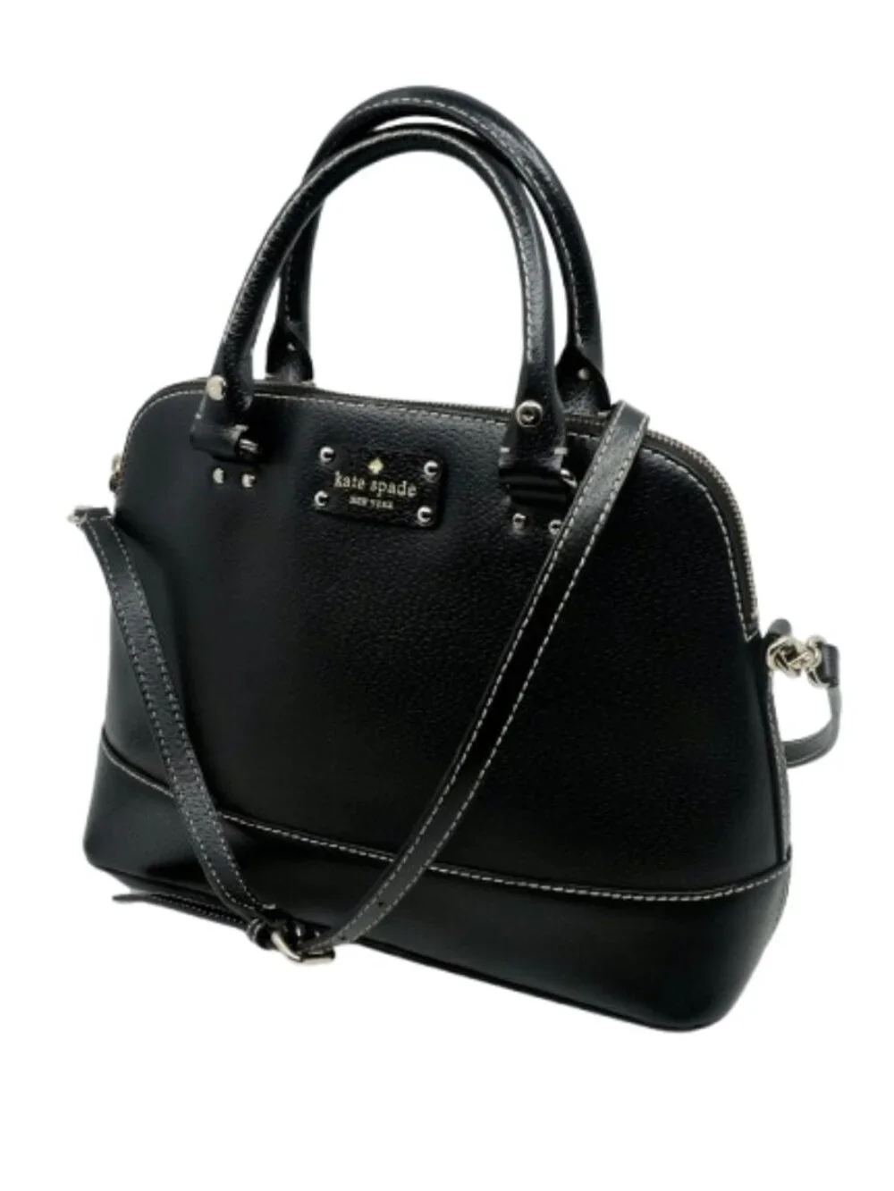 KATE SPADE~Wellesley Rachelle~BLACK PEBBLED LEATHER SATCHEL BAG